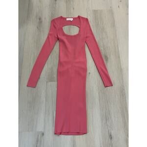 Remain Birger Christensen pink cut-out long sleeve dress.